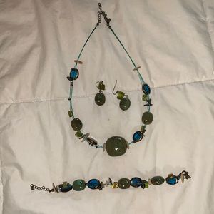 Necklace, earring and bracelet combo
